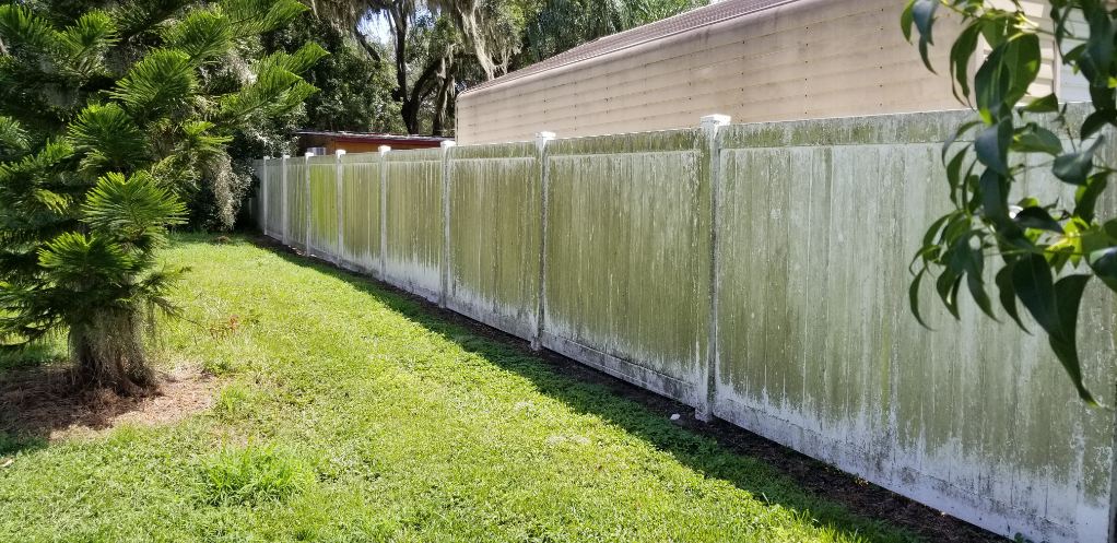 Before and after Fence Cleaning